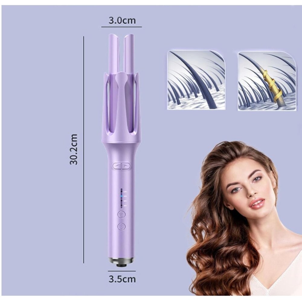Automatic 3-barrel Hair Curler - Pink - Picture 2 of 6